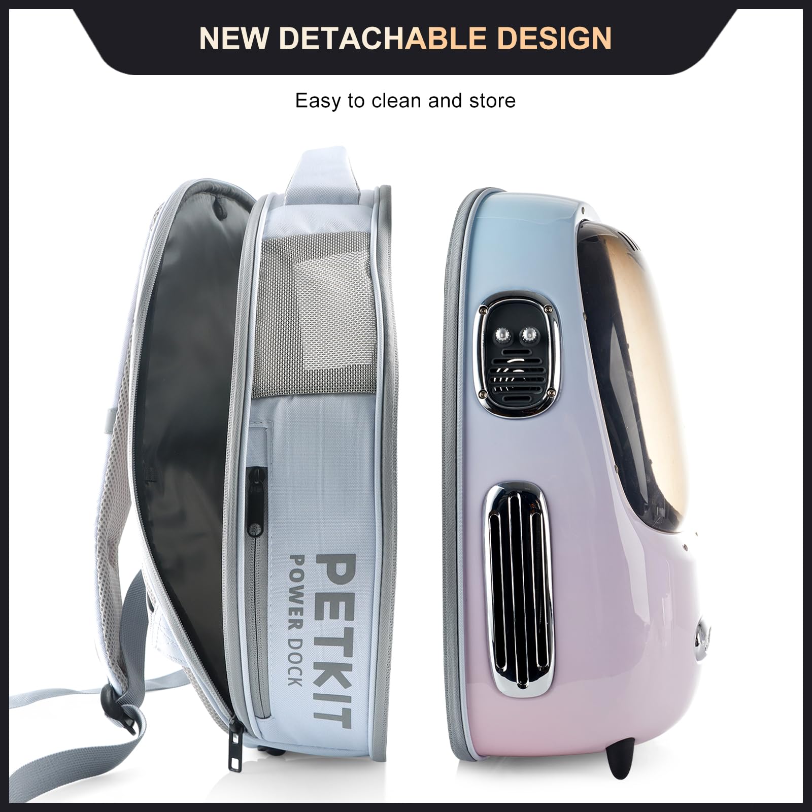 PETKIT Breezy 2 Smart Pink/Blue Cat Carrier, Ventilated, App